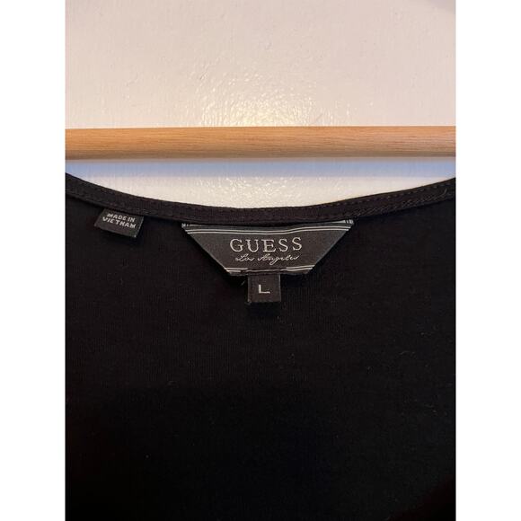 GUESS Ruched Sheer Mesh Long Sleeve Top - Picture 2 of 7